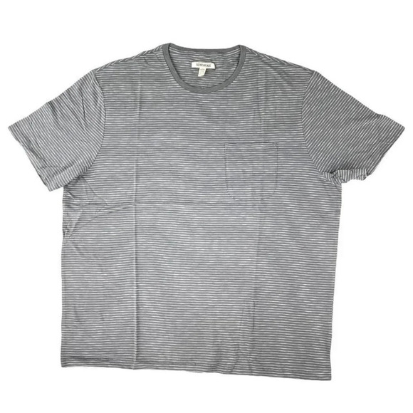 GoodthReads  Stripe Gray/White Short Sleeve Plus Size XXL Men's T-Shirt - Picture 1 of 8